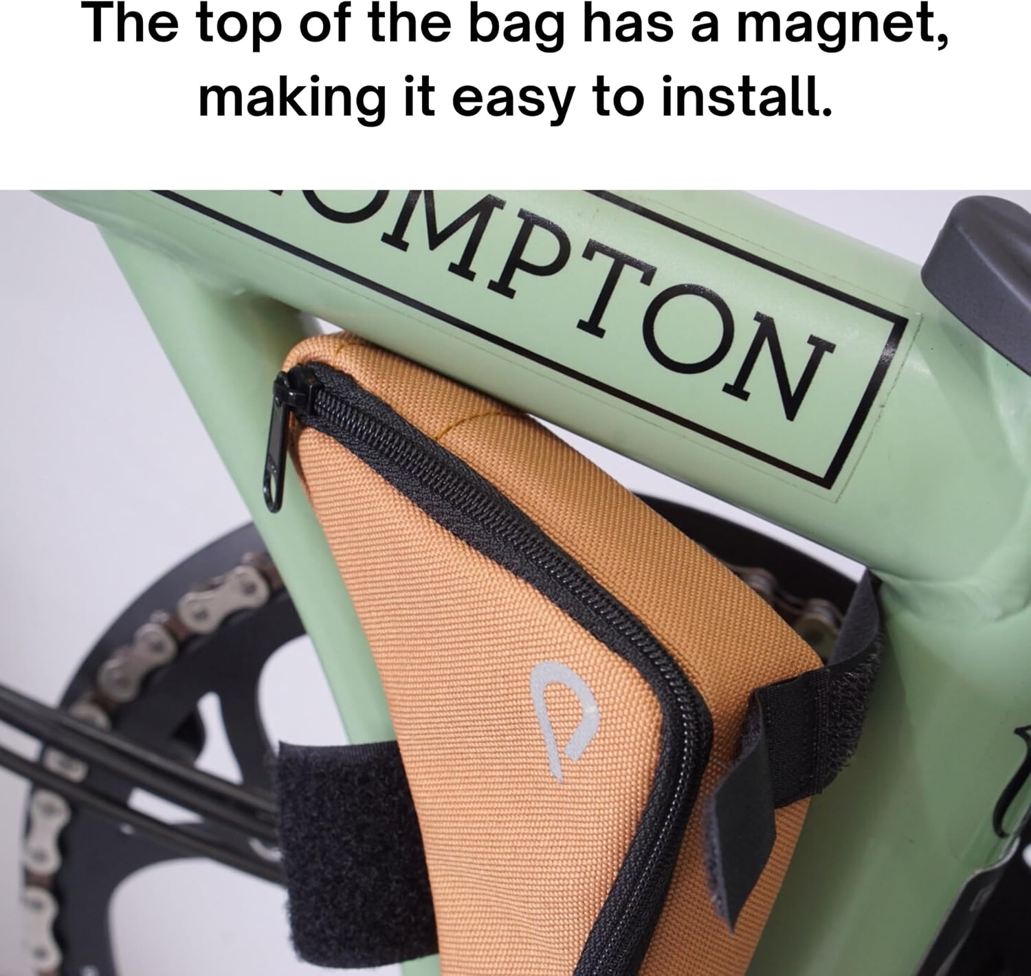 Vincita Boomerang Bag - Frame Bag for Brompton Bike - Bicycle Accessories (Green)