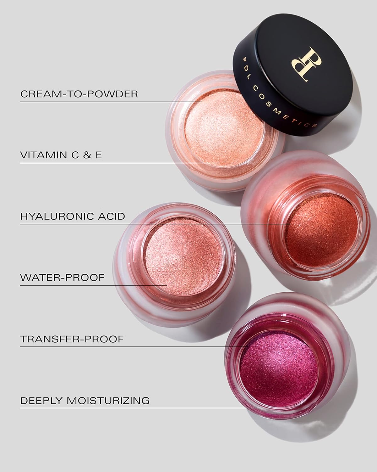 PDL Cosmetics by Patricia De León | Exotic Hyponic Cream Eyeshadow (Pink Topaz) | Highly Pigmented Cream-to-Powder Rosé Metallic Eye Makeup for Instant Shimmer | Long-Lasting Moisturizing Formula | Vegan | .16 fl oz