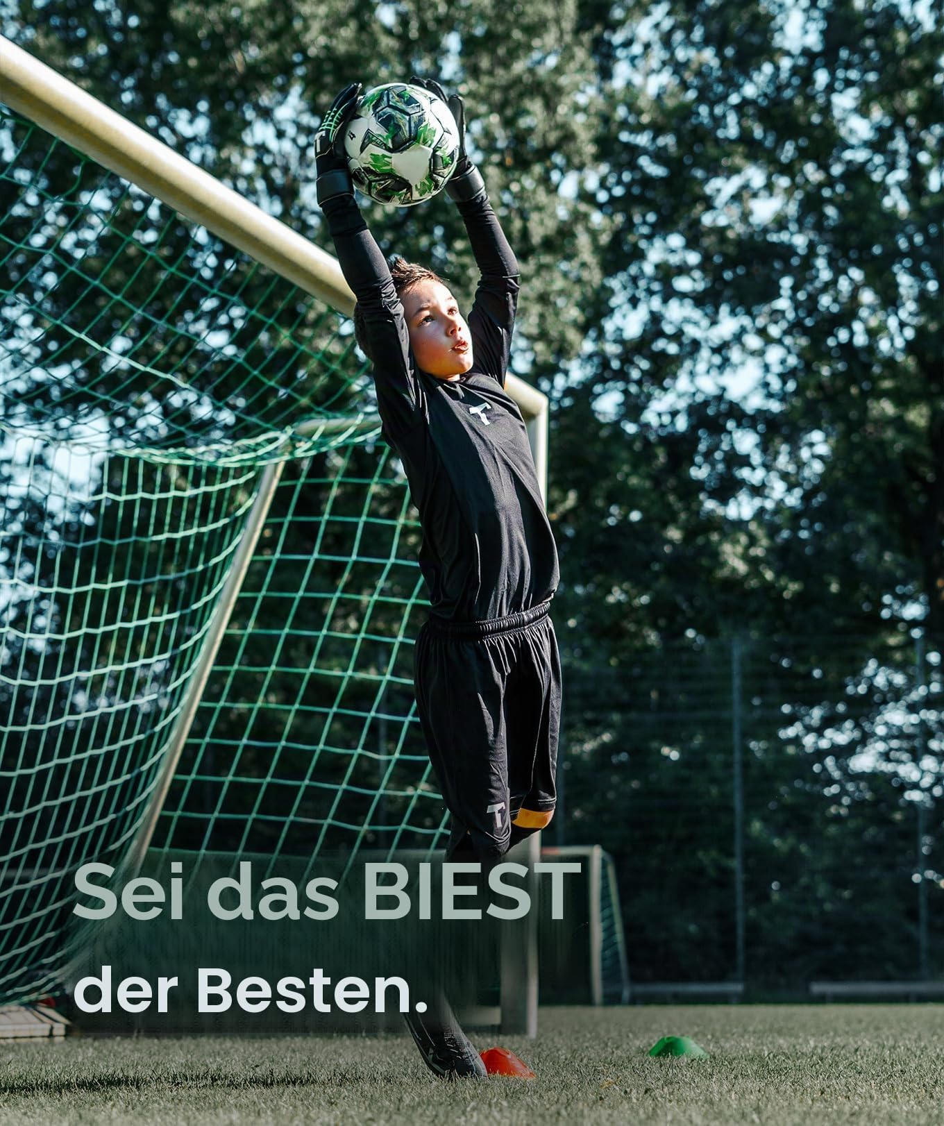 T1TAN Torwarthandschuhe Kinder Beast Junior, Fingerschutz Gr. 4-6, Tormannhandschuhe Jungen, Torhüterhandschuhe Mädchen, Torwart Handschuhe 6-11 Jahre
