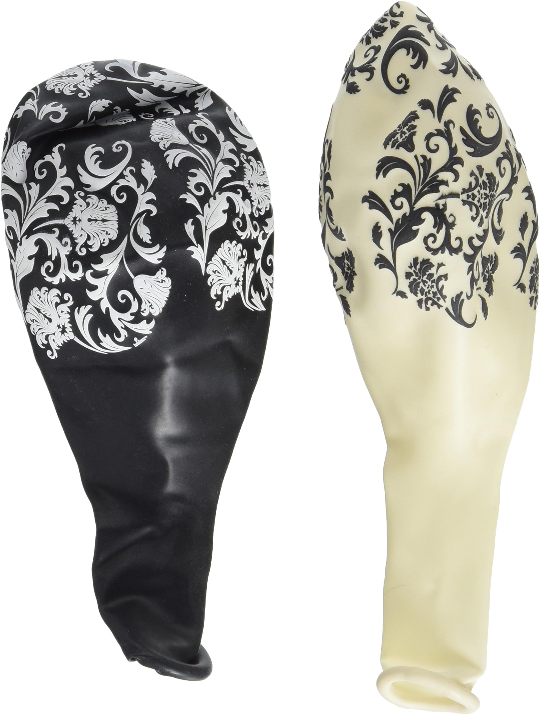 24 Assorted Black and White Damask Print Balloons