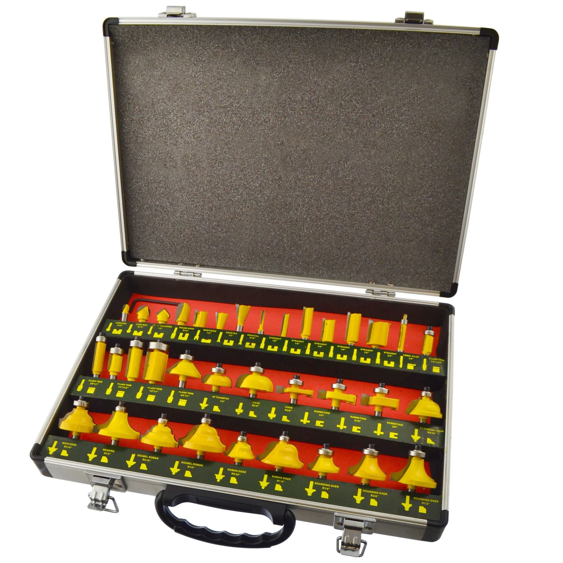 35pc Tungsten Carbide Tip TCT Router Bit Set 1/4