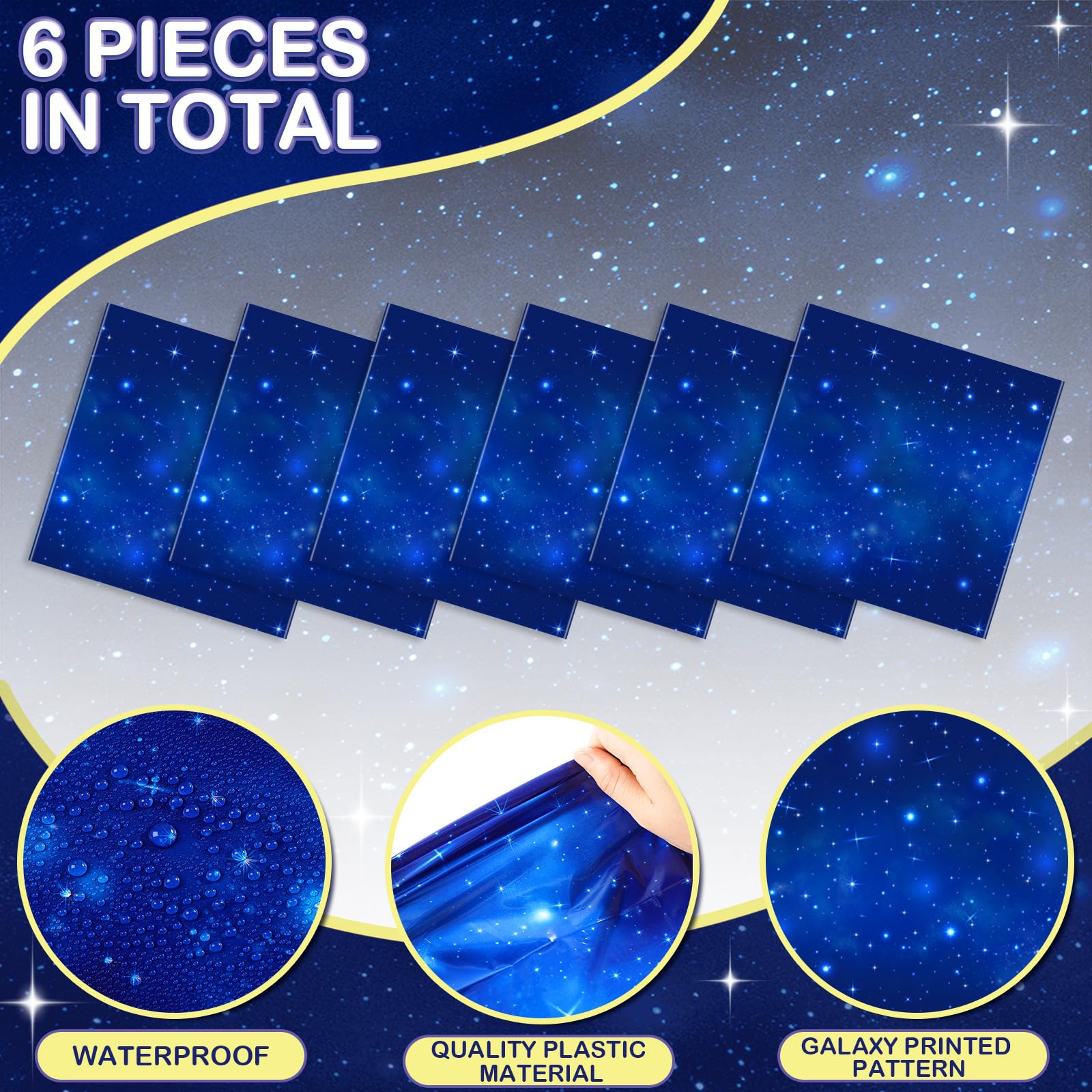 Mindsoft Tischläufer Galaxy-Design – 35x274 Cm, 6 Stück, Wasserdicht, Für Partys