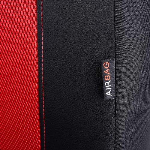 Miniatura 5 de Flying Banner - Juego completo de fundas para asiento de automóvil, malla de aire de piel sintética transpirable para hombre y mujer, compatible con