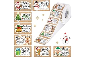Cute Patelai Christmas Thank You Stickers for Business Envelopes