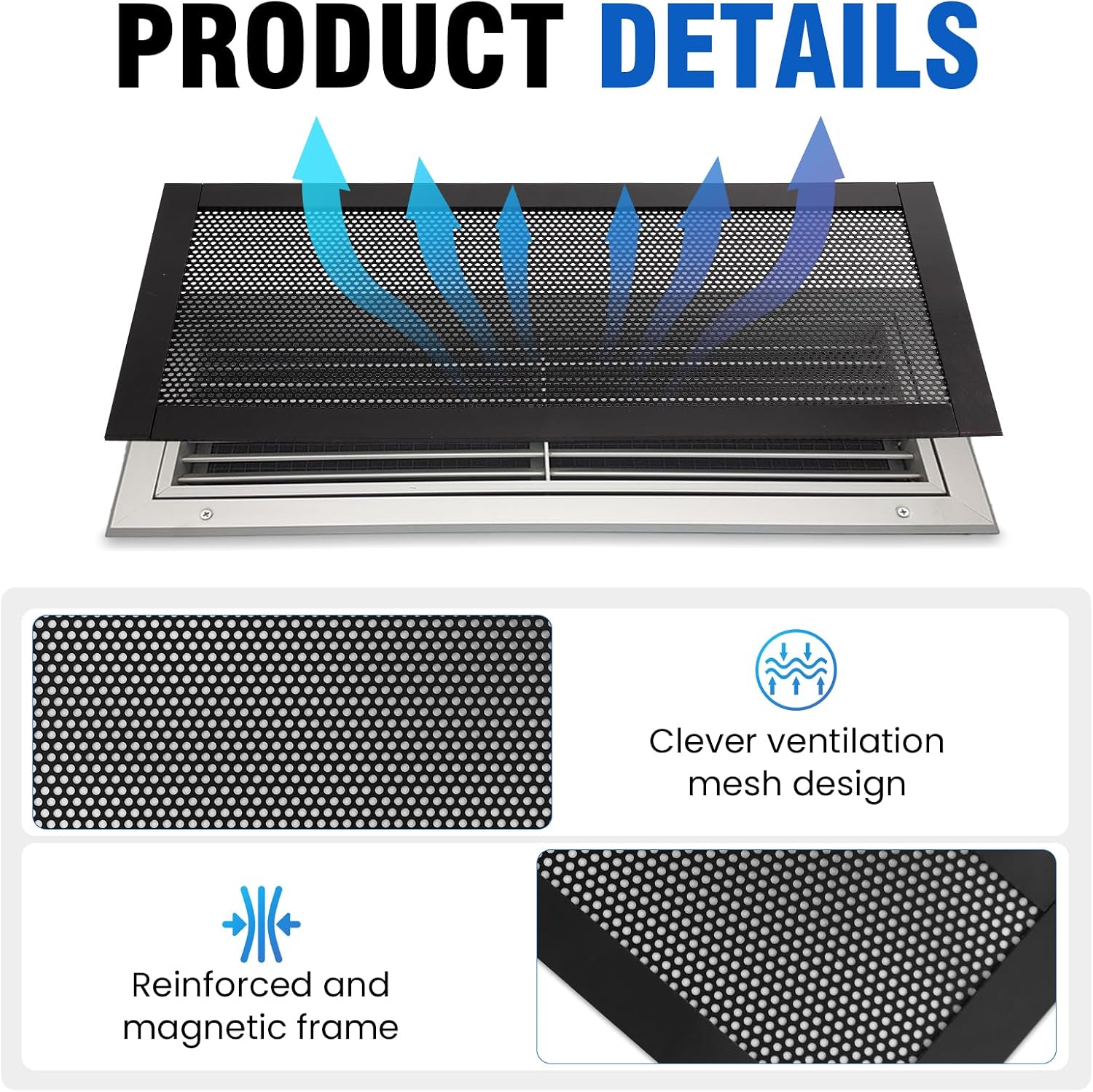 BEST CHOICE MAGNETS 4P Magnetic Floor Vent Covers 5.5x12 Inch PVC Vent Mesh image 3