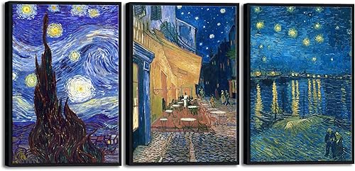 Vista 61 de Wieco Art Great Wave of Kanagawa Katsushika Hokusai 3 piezas modernas sobre lienzo estirado impresiones sobre lienzo, arte de pared para decoración