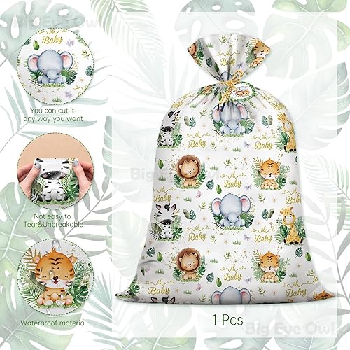 Miniatura 3 de Bolsas grandes para baby shower, safari, animales de la selva, bolsas de regalo, bolsa de regalo de plástico, envoltura de regalo, baby shower,