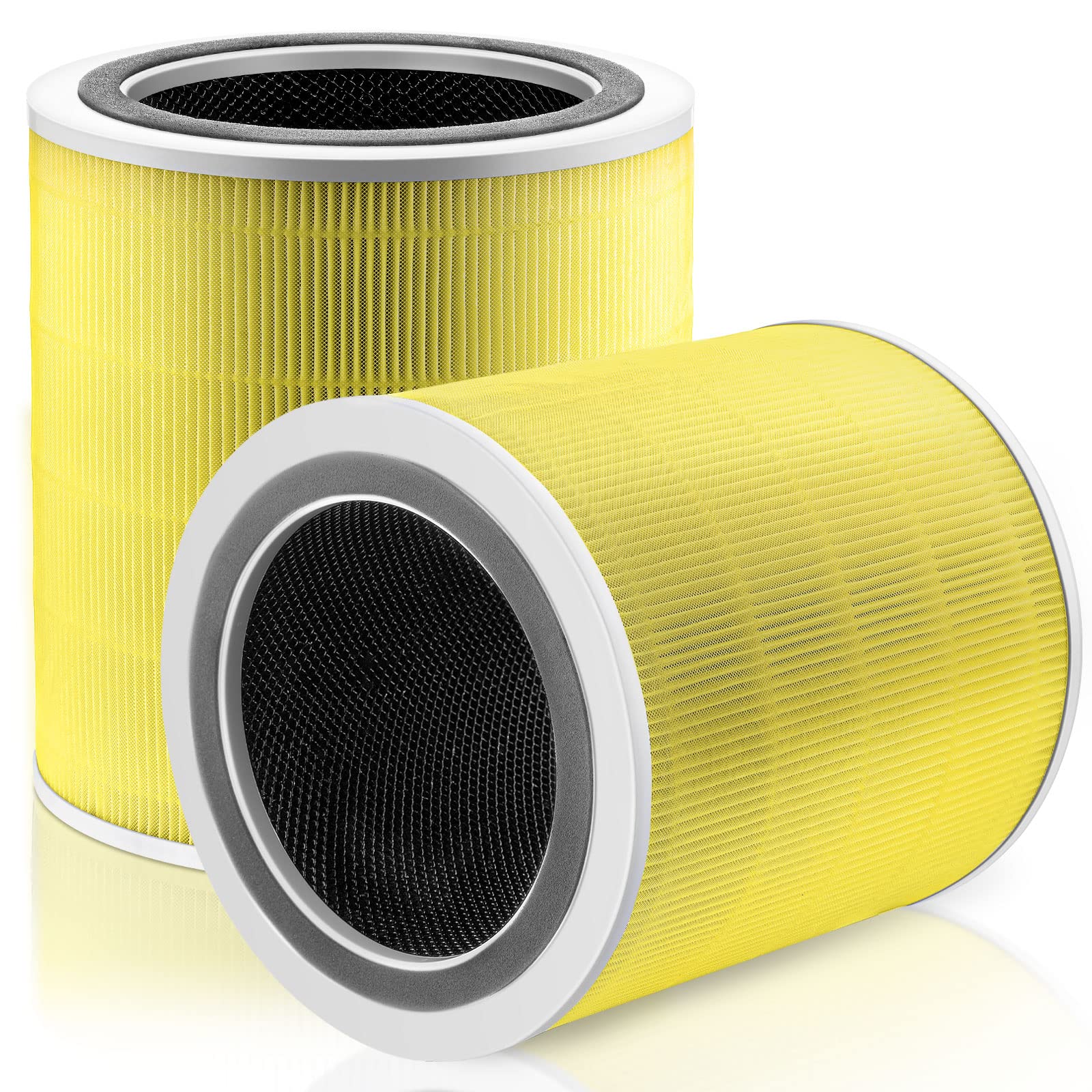 Core 400S Replacement Filter for LEVOIT Core 400S Smart WiFi Air Purifie-r, Core 400S-RF-PA (LRF-C401-YUS), 3-in-1 H13 True HEPA Activated Carbon Pre-Filter, 2 Pack, Yellow