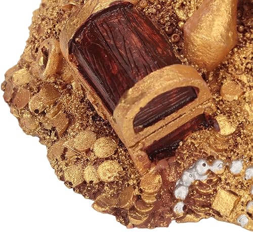 Miniatura 7 de Wisecoco Peces de montaña dorada, resina de simulación, acuario, tesoro, escondites de montaña, decoración, para agua dulce y salada, 4.3x4.7x5.9 in