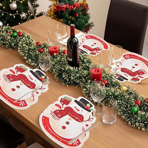 Miniatura 15 de OWENIE Juego de 4 manteles individuales de hojas de otoño, manteles individuales bordados de hojas de arce, decoraciones de otoño de Acción