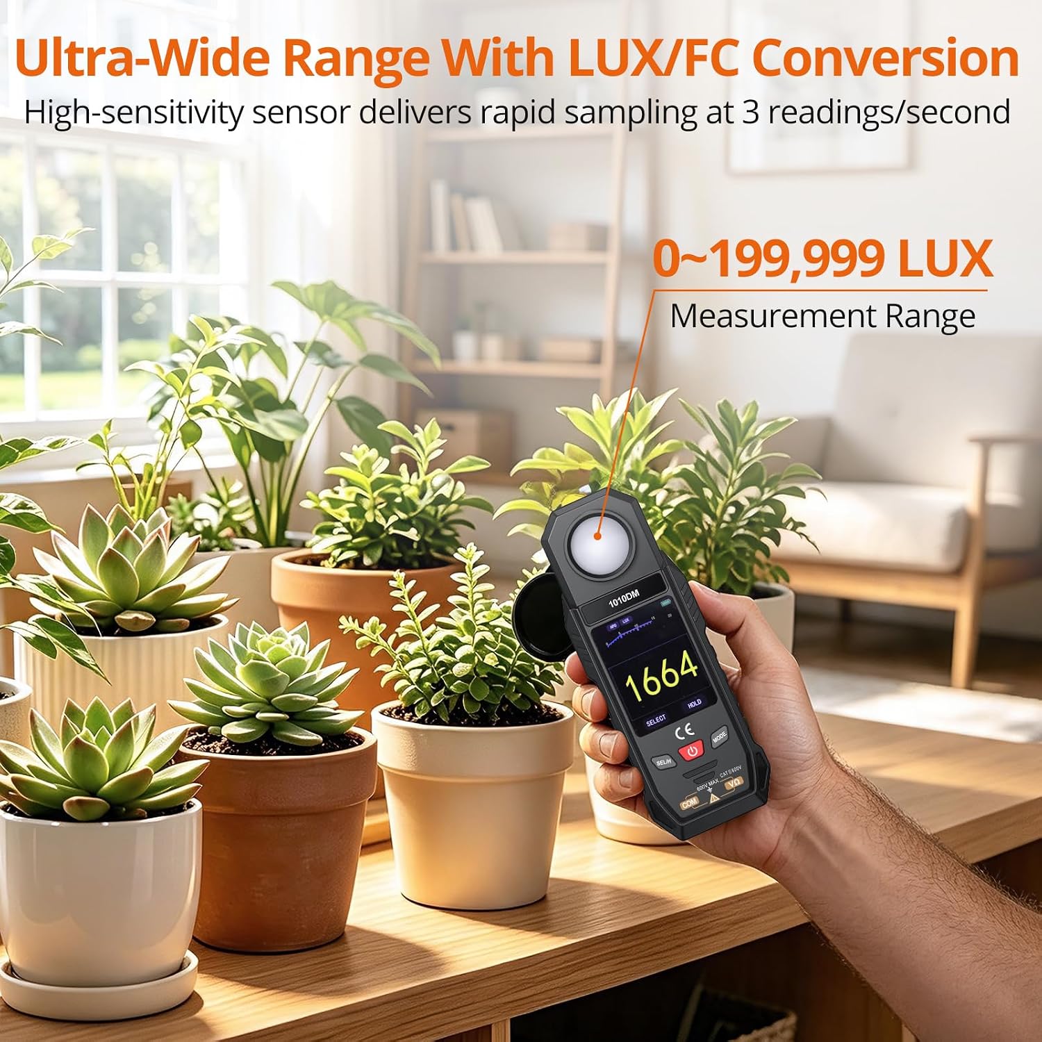 Proster 2-in-1 Lux Meter & Multimeter Auto-Ranging 199999 Lux 600V