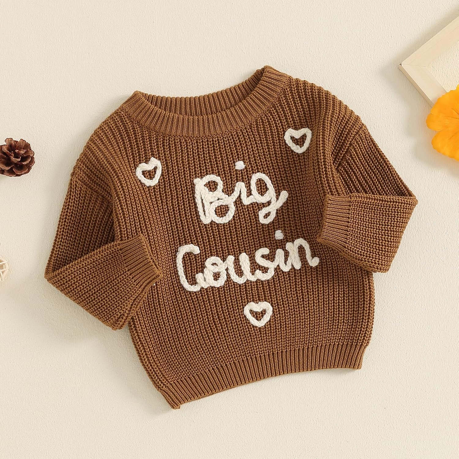 Big Cousin Little Cousin Matching Outfits Newborn Baby Boy Girl Knitted Romper Toddler Chunky Sweater Fall Sweatshirt - Image 6