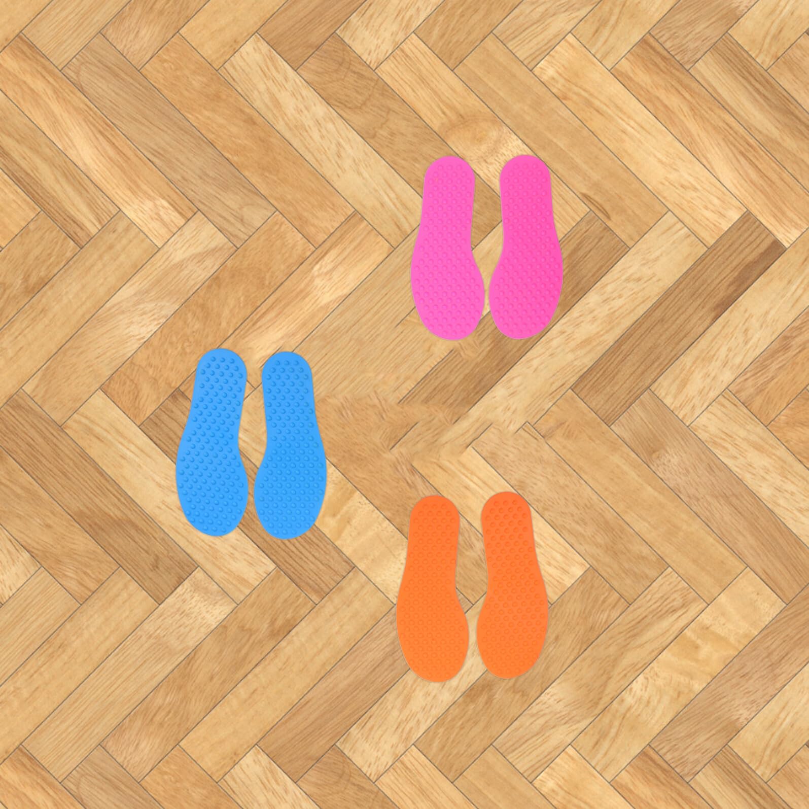 6 Paires de Marqueurs de Position en Caoutchouc de Pied pour Garçon et Filles, Jouets Sensoriels Tactiles pour Salle Sensorielle et Entraînement Coordination Main-Pied