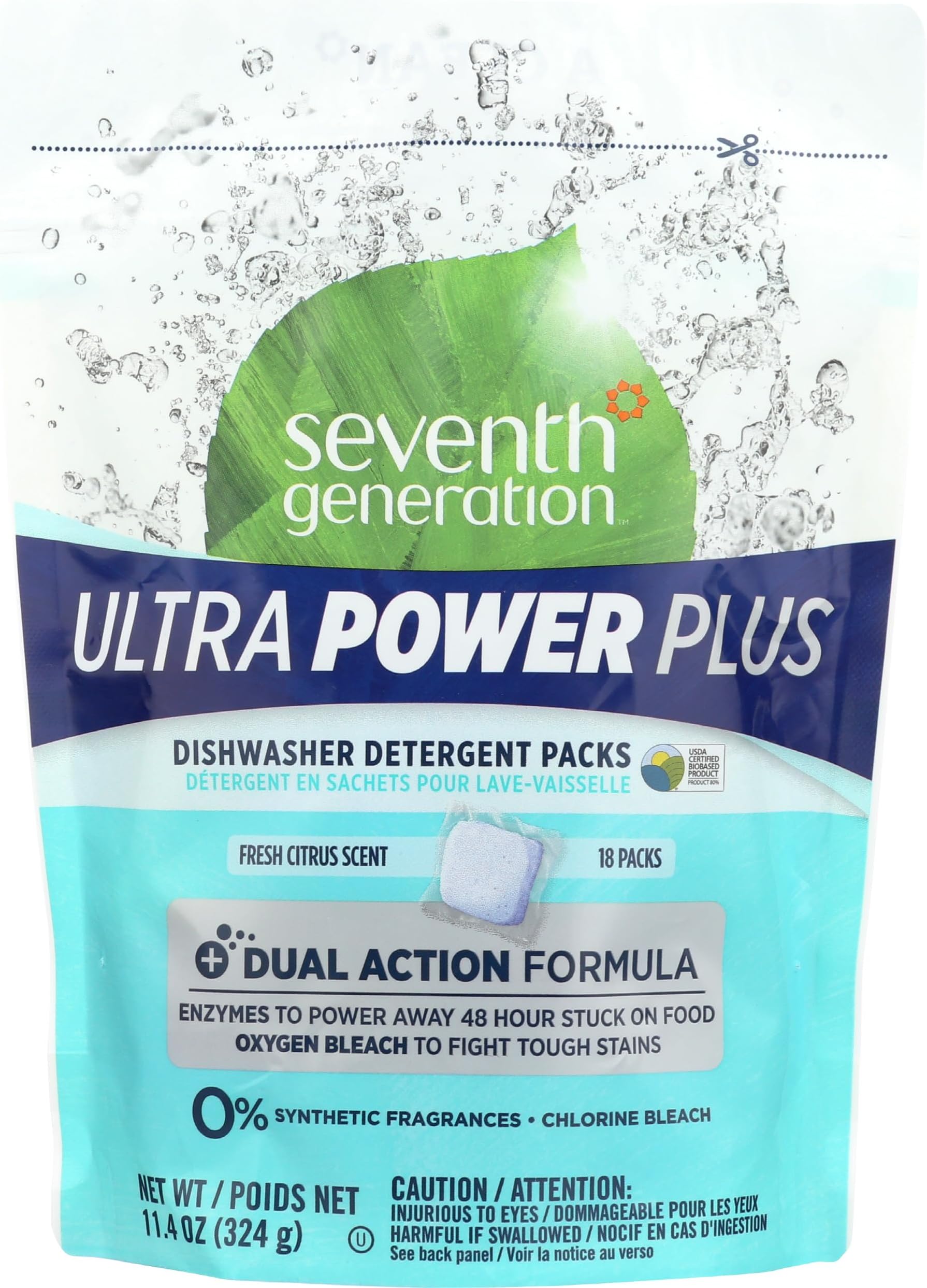 Seventh Generation Dish AUTO PAC PWR 18PC, Multi, Ultra Power Plus, 18 Count