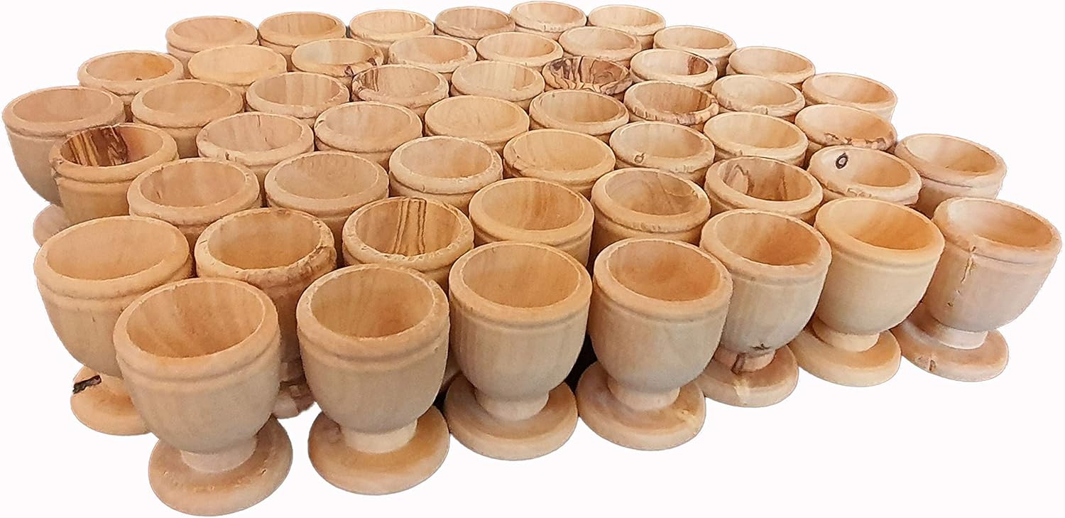 Fifty(50) Olive Wood Communion Cups 1.75" from Bethlehem