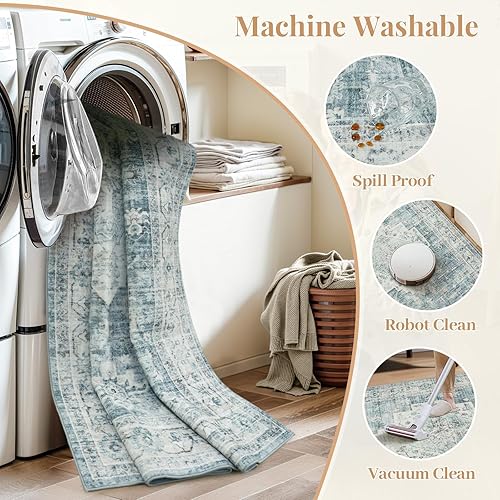 Miniatura 128 de LIVEBOX Alfombra lavable de 2 x 6 pies para baño, tapetes de cocina antideslizantes para entrada de piso, tapete bohemio para puerta delantera