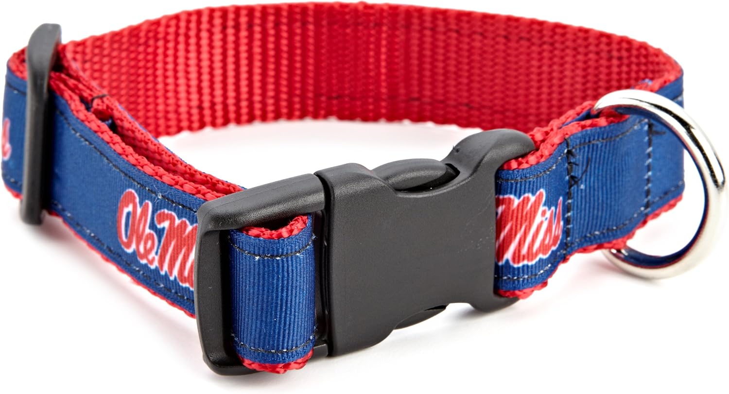 NCAA Ole Miss Rebels Dog Collar, Team Color, Medium
