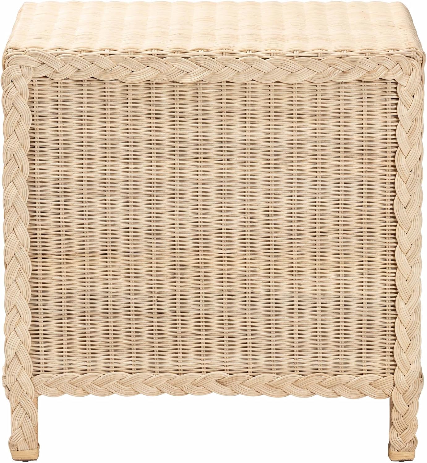 Bali & pari Lanica Japandi Sun Bleached Rattan 3-Drawer Nightstand
