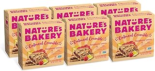 Nature's Bakery Oatmeal Crumble Bars, Raspberry Lemon, Real Fruit, Vegan, Non-GMO, Breakfast Bar, 6 boxes with 6 twin packs (36 twin packs)
