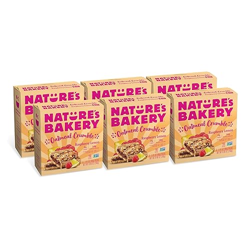 Nature's Bakery Oatmeal Crumble Bars, Raspberry Lemon, Real Fruit, Vegan,