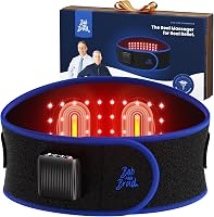 Bob and Brad ThermoRed Cordless Heating Pad Belt: Near Infrared Red Light Therapy, Vibration Massage for Lower Back Pain Relief - FSA/HSA Eligible