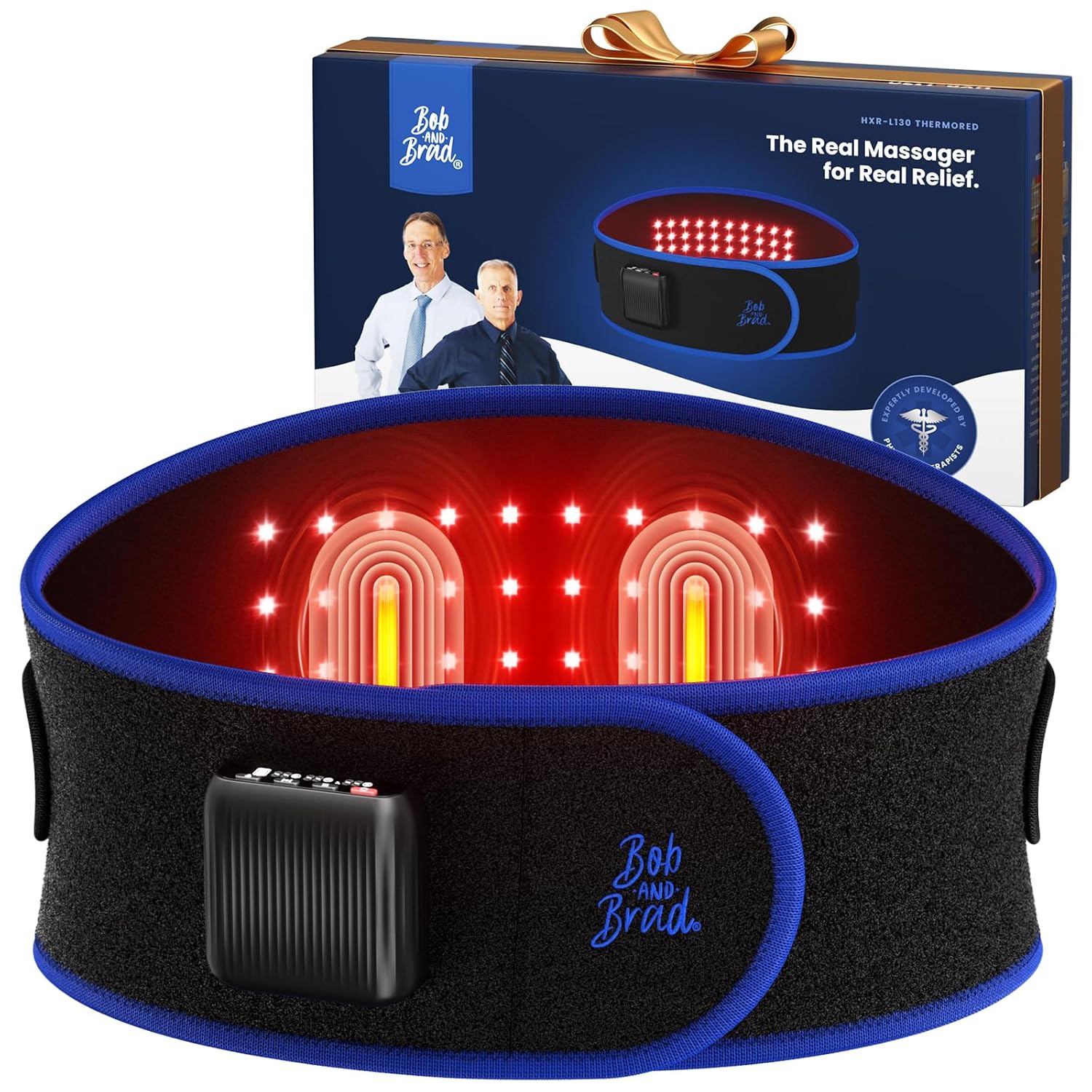 BOB AND BRAD ThermoRed Heating Pad Belt Massager for Lower Back Support FSA Cordless Wearable Near Infrared Heat