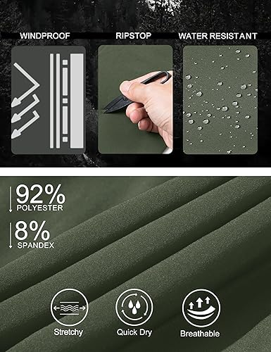 Miniatura 4 de MAGCOMSEN Pantalones de nieve para hombre, resistentes al agua, con forro polar, 5 bolsillos con cremallera, para invierno, snowboard, senderismo,