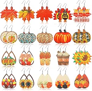 Fall Earrings 4 Pairs For Women Pumpkin Sunflower Maple Leaf Candy Corn Stud Earrings Holiday Thanksgiving Autumn Party Jewelry Gifts Enamel Pumpkin Earrings