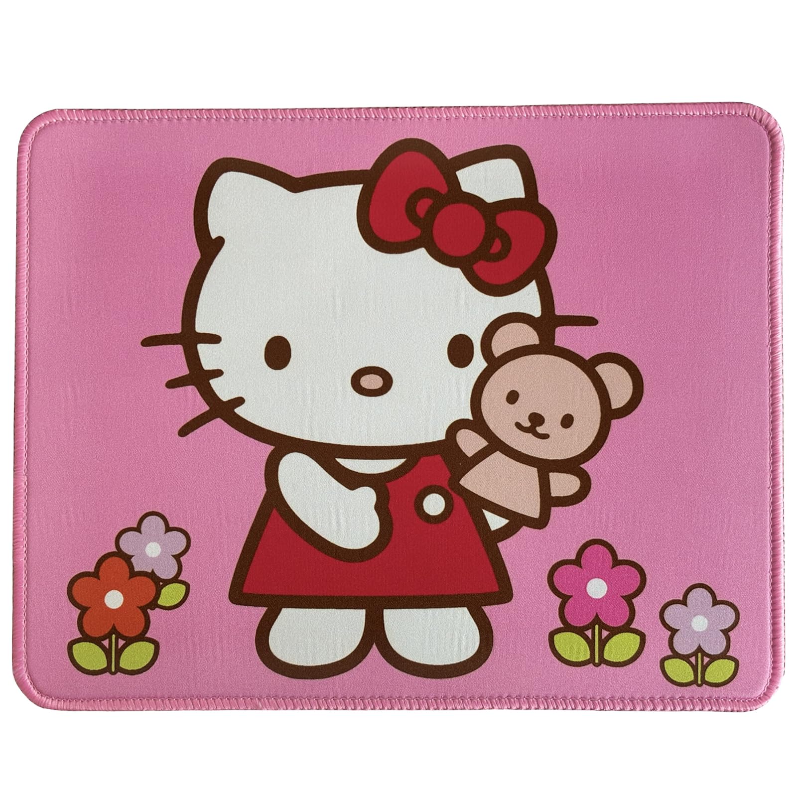 NTSEOT Hello Kitty Mouse Pad Cute Desk Accessories Hello Kitty Stuff, Kawaii Mouse Pads for Desk Computer Laptop, Hello Kitty Gifts for Mousepad for Women Girly Pink Non-Slip Base 10×8.5 in