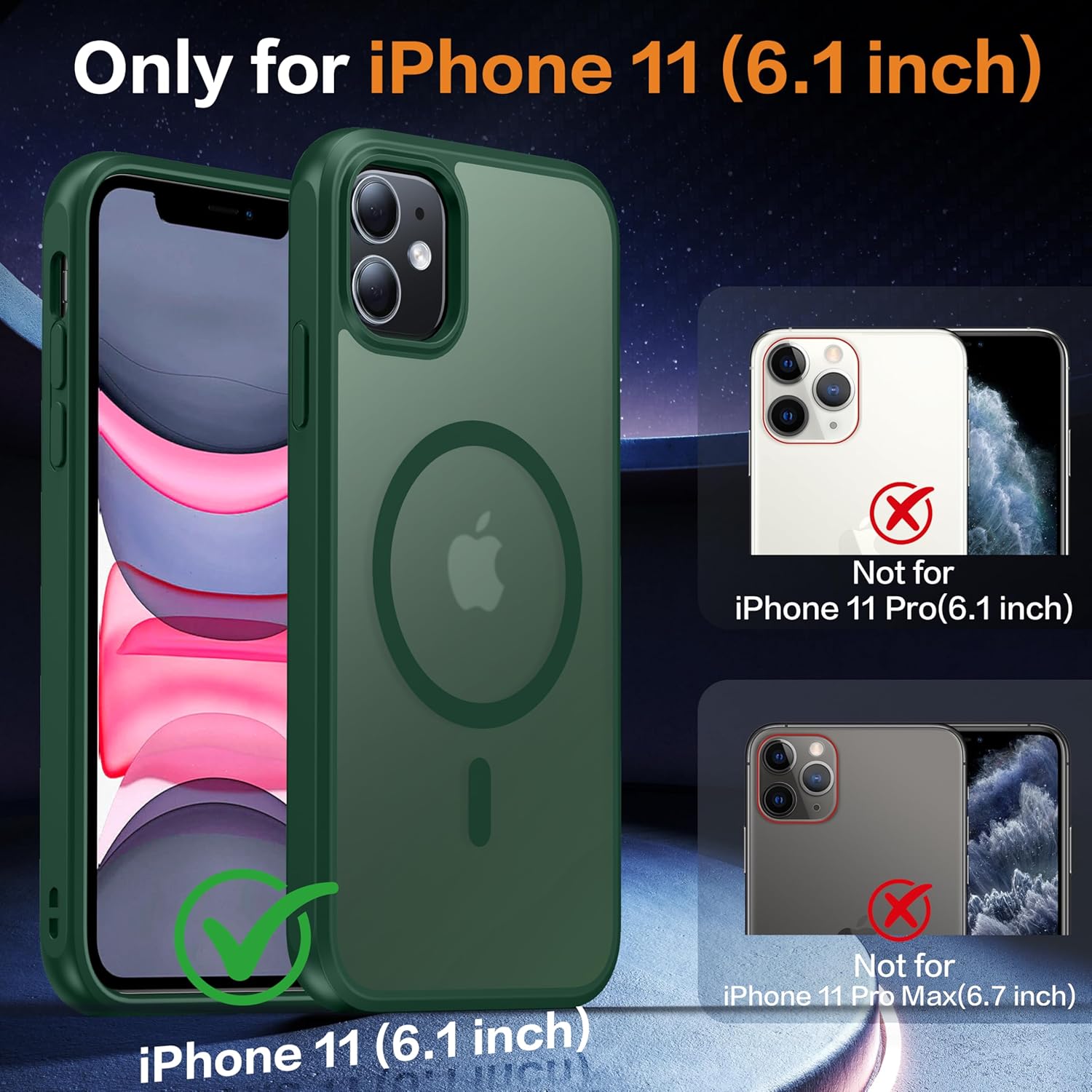 Magnetic for iPhone 11 Phone Case-Compatible with MagSafe-Carbon Fiber Texture-Slim Military Grade Drop Protection Phone Case for iPhone 11 6.1", Black - Image 9