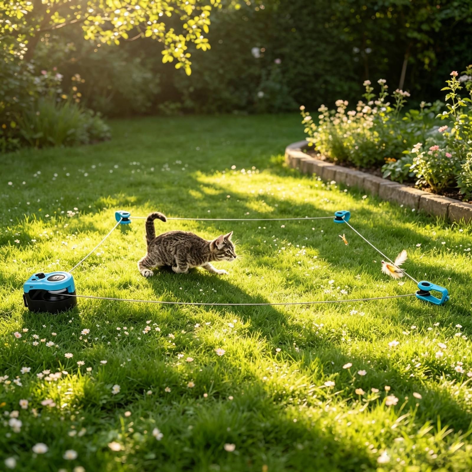 Juguete con Control Remoto Velocidad Ajustable Juguete con Plumas Eléctrico para Gatitos, Interiores, Hogar