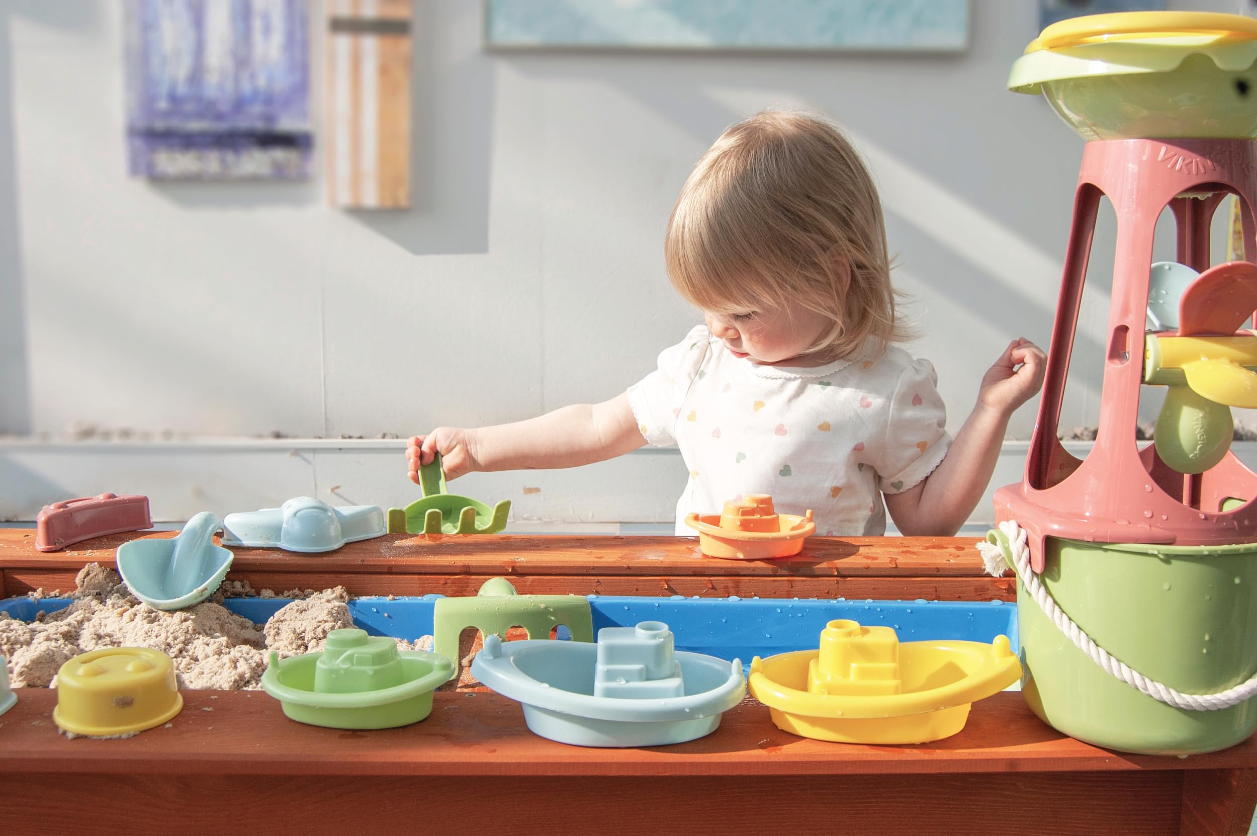 Andreu Toys - Ecoline Sand Mill Sieve & Bucket Giocattoli per la casa, Multicolore (20-82050)