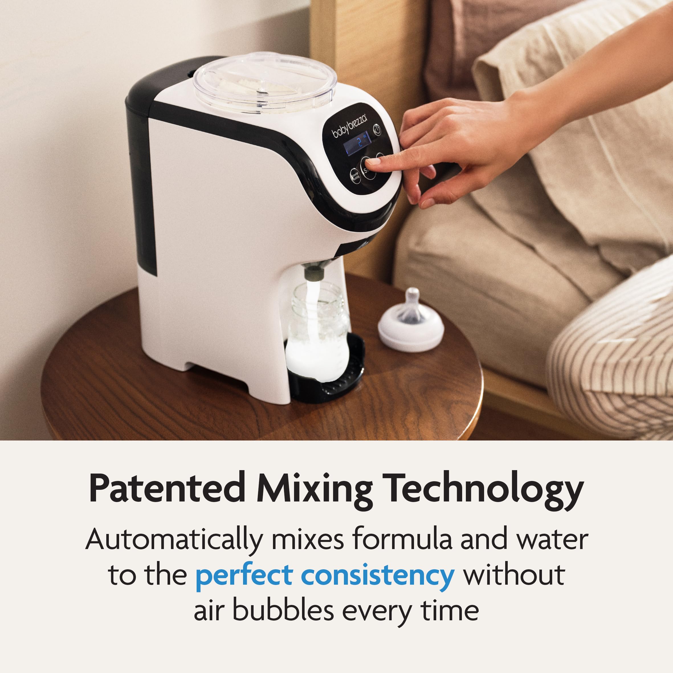 Baby Brezza Formula Pro Mini fabricante de fórmulas para bebés – Máquina mezcladora de fórmula para bebés pequeña se adapta a espacios pequeños y es portátil para viajes – Los fabricantes de biberones