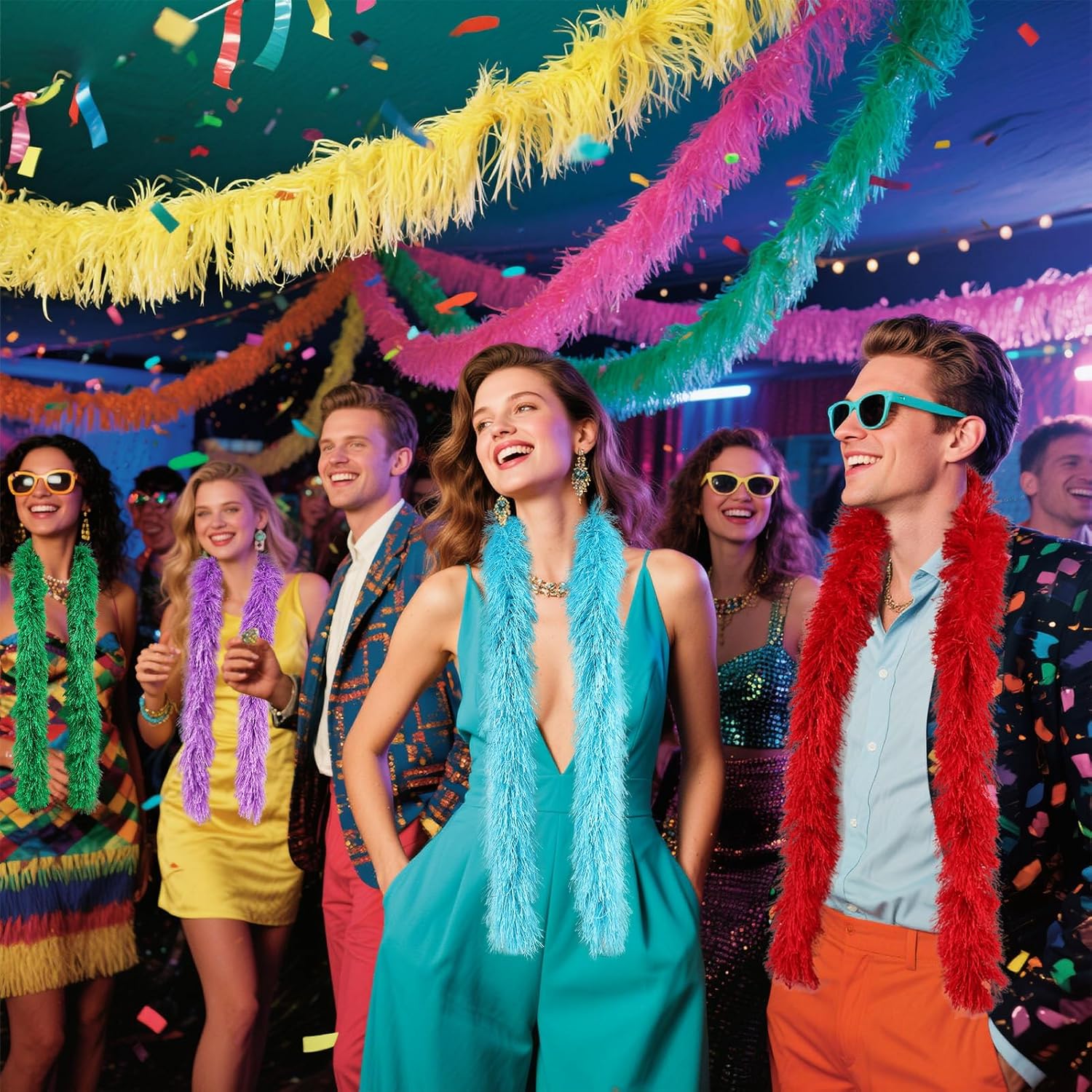 THARAHT Fluffy Boa Artificial 7 pcs 5ft for Costume Halloween Wedding Birthday Tea Party Christmas Party Decoration boa - Image 6