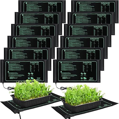 Miniatura 7 de ROCEEI Tapete térmico de plántulas a granel, 10 x 20.75 pulgadas, alfombrillas térmicas para plantas de inicio de semillas, tapete de calentamiento