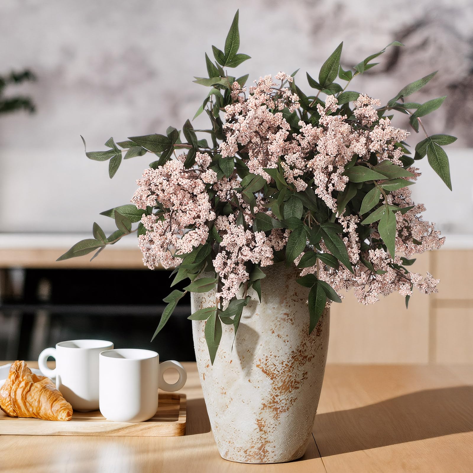 Amazon.com: Zeyune 3 Pcs Spring Faux Berry Stem Pink Realistic