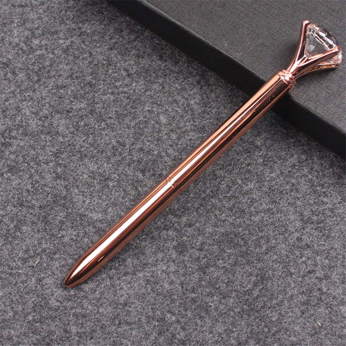 Big Diamond Crystal Metal Ballpoint Pen Ball Pen Office Stationery Supplies Rose Fashion Design — view 3