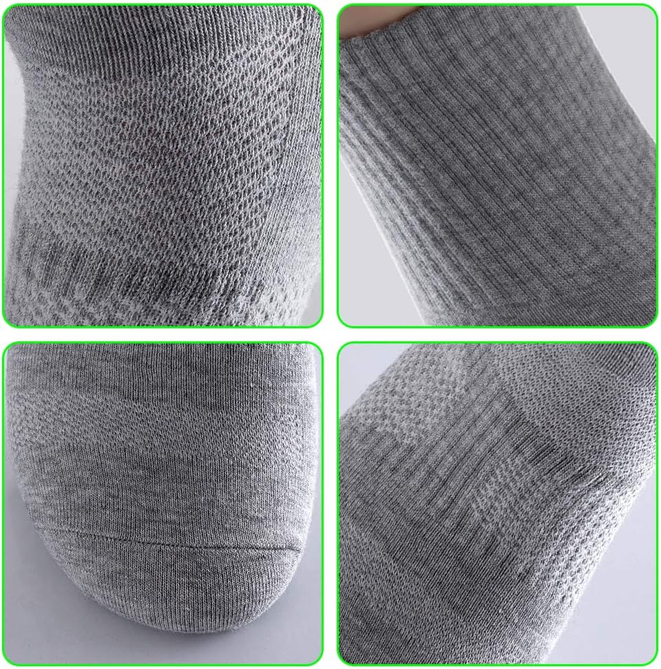 Men's Anti Sweat Odor Resistant Quick Dry Sports Quarter Crew Low Cut Cotton Hiking Running Socks - Image 4