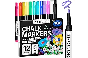 ARTISTRO 12 pack Liquid Chalk Pens, High Visibility in Bulk for School,...