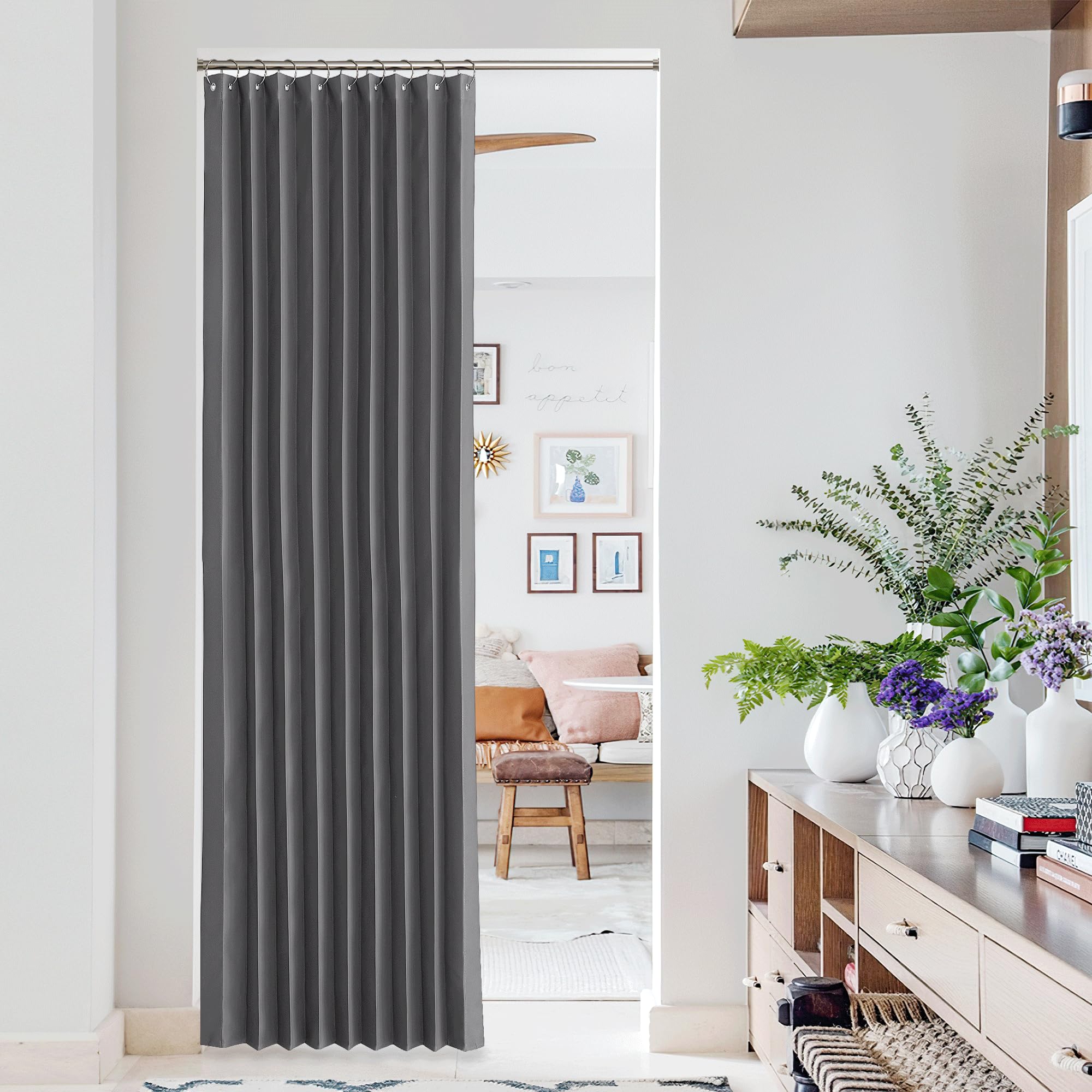 Amazon.com: NICETOWN Grey Closet Door Curtains 80 Inches Long for