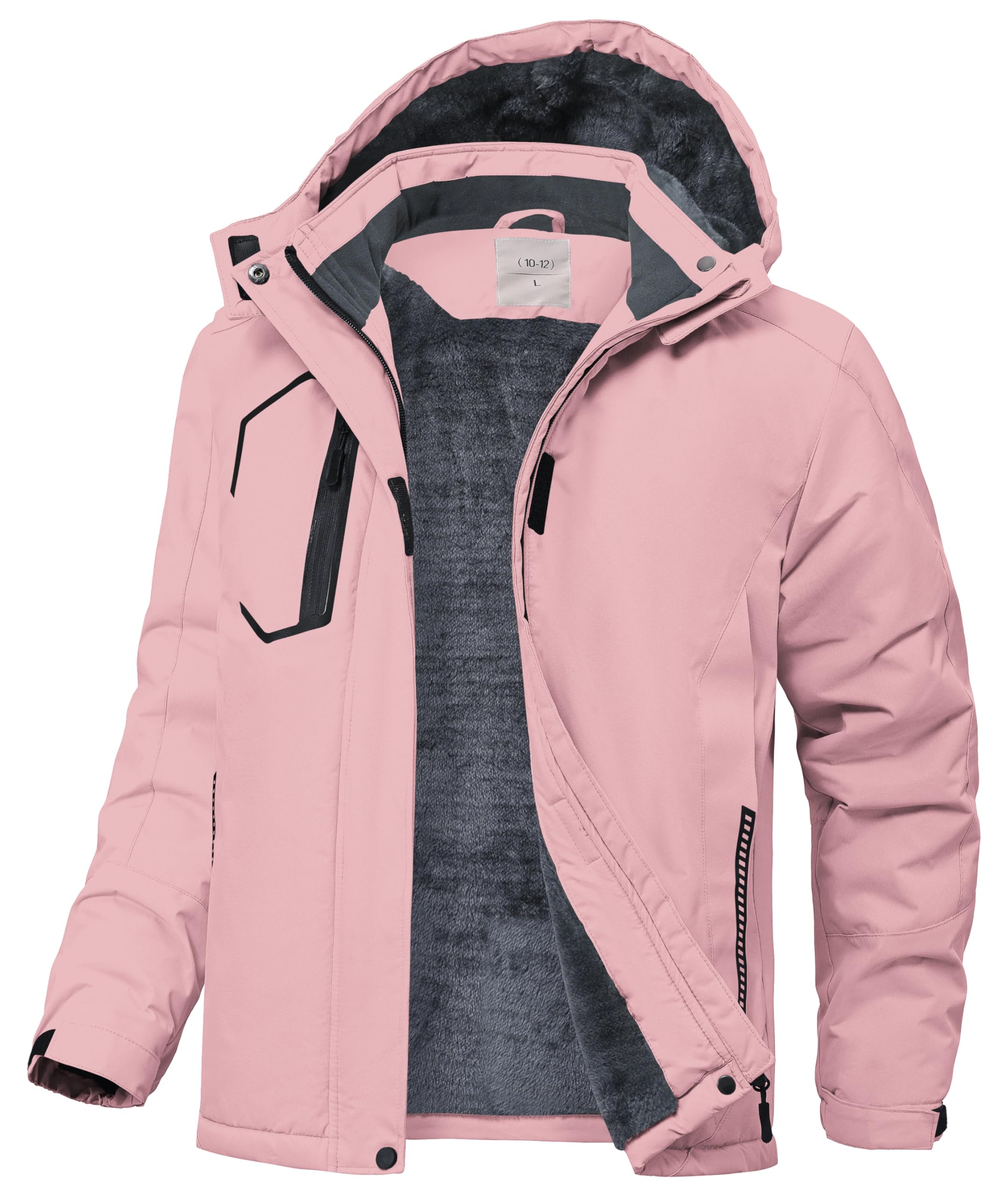 Zoofly Winterjacke Kinder Warm Gefütterte Wasserdicht Skijacke mit Abnehmbar Kapuze
