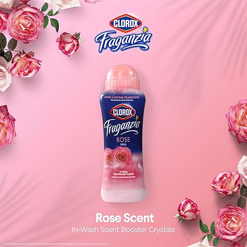 Miniatura 2 de Clorox Fraganzia - Cristales potenciadores de aroma en aroma a rosa, 18 onzas, cristales potenciadores de aroma para lavandería, fragancia floral
