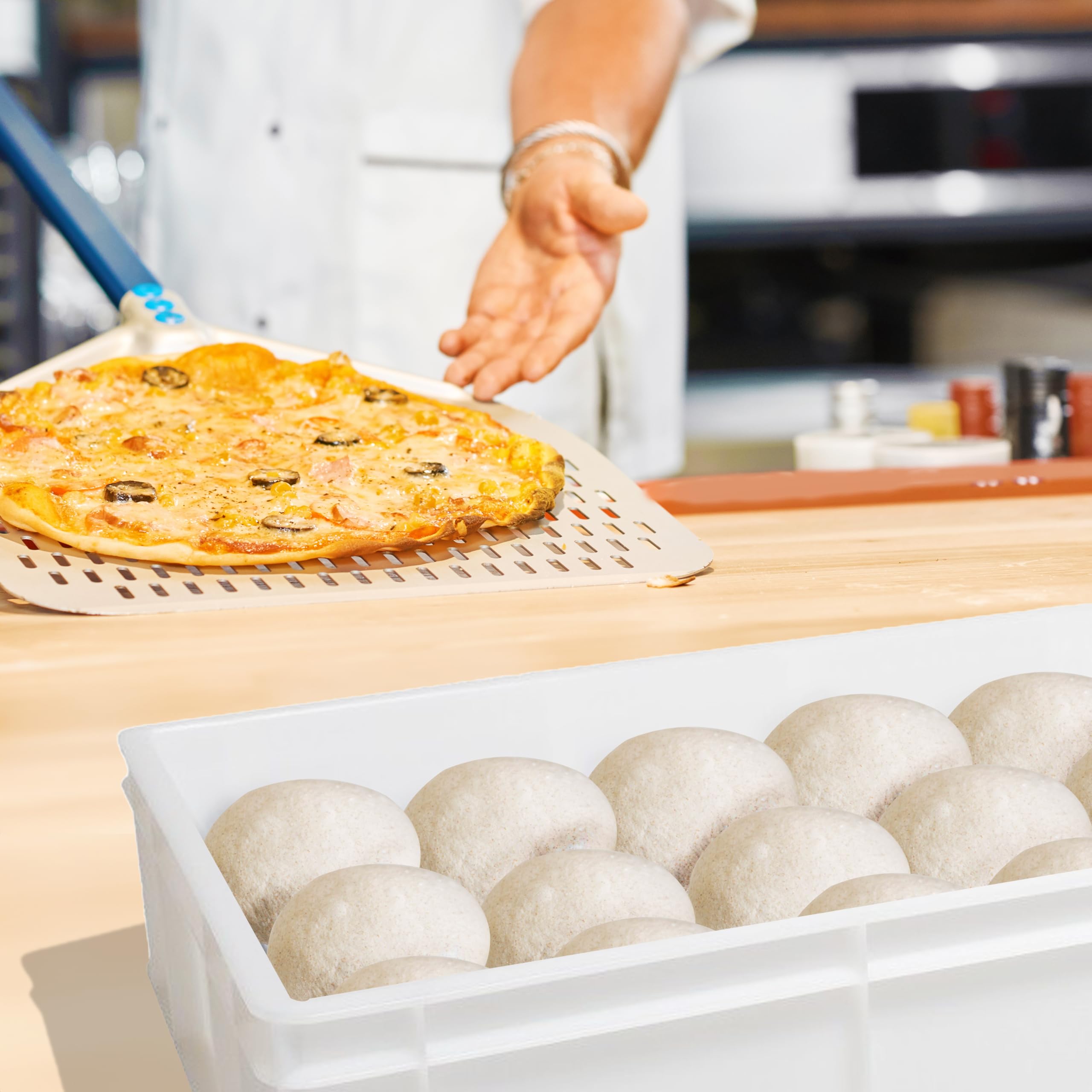 Bac à Levage Pâte 60 x 40 x 10 cm Professionnel - Conteneur Made in Italy Superposable Empilable pour Pain, Pizza, Panetti, Restaurant, Pizzeria, Four (1 Baignoire)