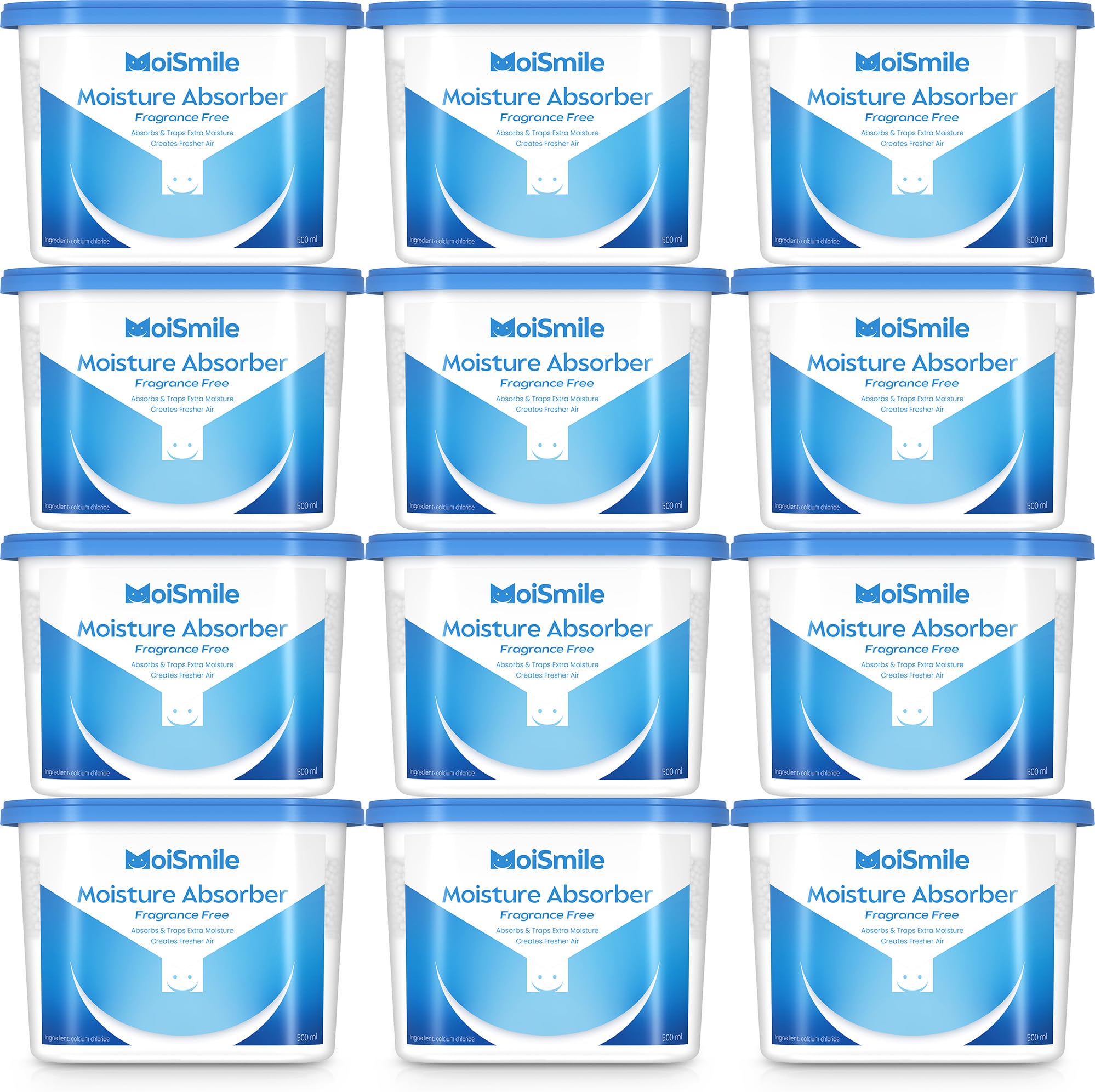 Absorbeur d'humidité en lot de 12 boîtes rechargeables de 306g pour la maison
