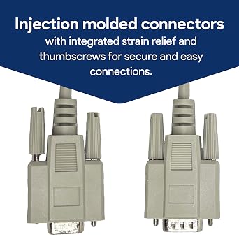3 Foot DB9 Male to Female RS232 Extension Serial Cable - 28 AWG Shielded