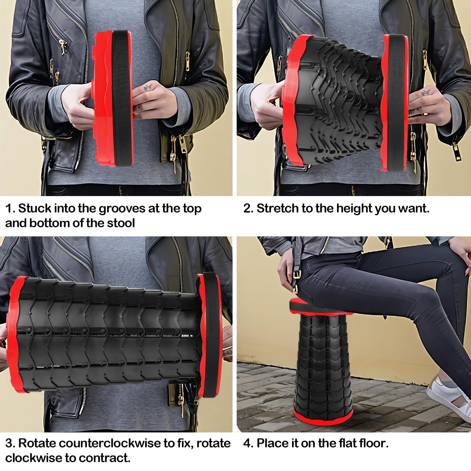 Tabouret Pliant De Camping – Charge Max 200 Kg – Léger En Acier, Siège En Nylon – Pour Pêche, Randonnée, Pique-nique (33x27x30 Cm)