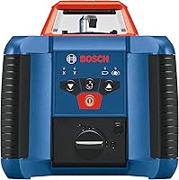 Vista 3 de BOSCH GRL2000-40HK REVOLVE Kit de láser rotativo horizontal autonivelante, incluye trípode, varilla de grado, receptor láser, 2 baterías D, 2