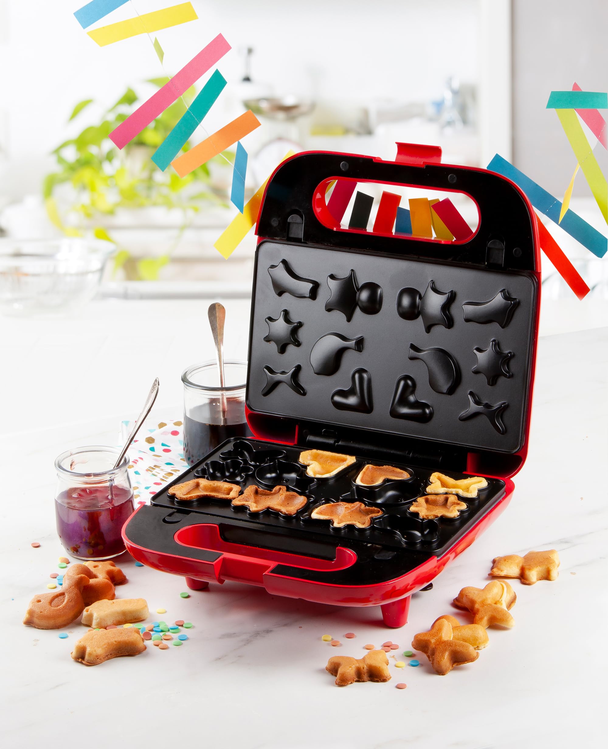 Domo DO9242W 5 en 1 Snack Party Maker Plastoc/Metal, 750 W, Rojo