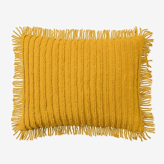 BrylaneHome Chenille 100% Cotton Sham - King, Yellow