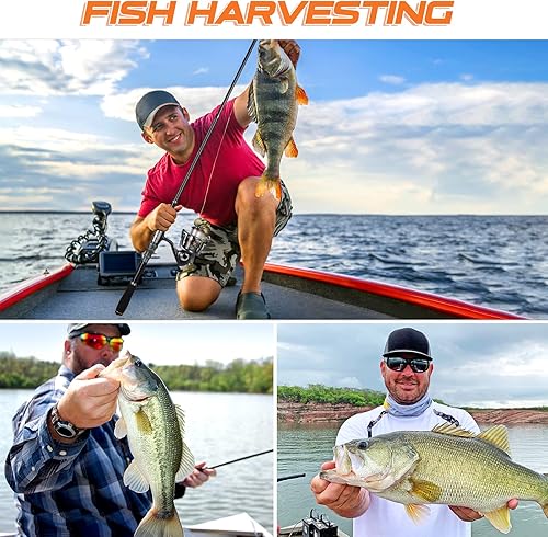 Miniatura 7 de Combo completo de caña telescópica y carrete de PLUSINNO, organizador de caña y elementos de pesca giratorios, con señuelos de línea, anzuelos,